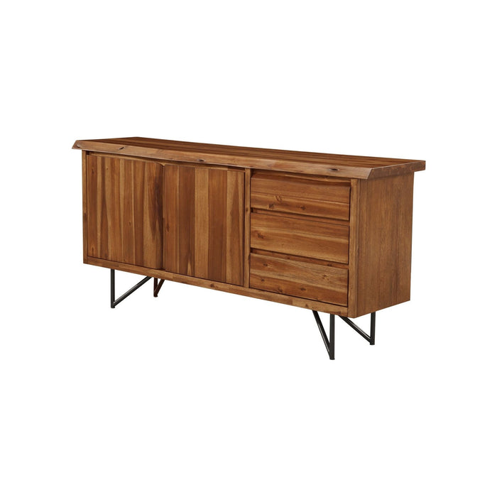 Alpine Furniture Live Edge Server, Light Walnut