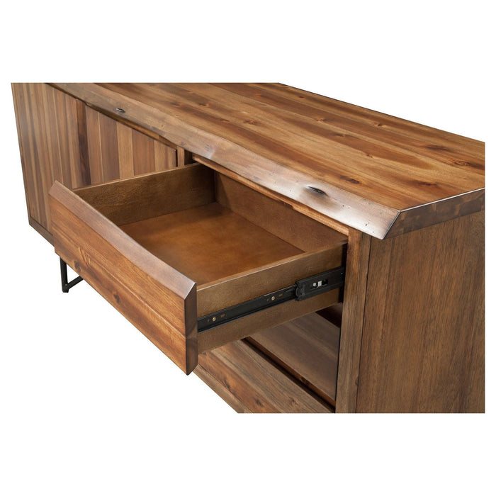 Alpine Furniture Live Edge Server, Light Walnut