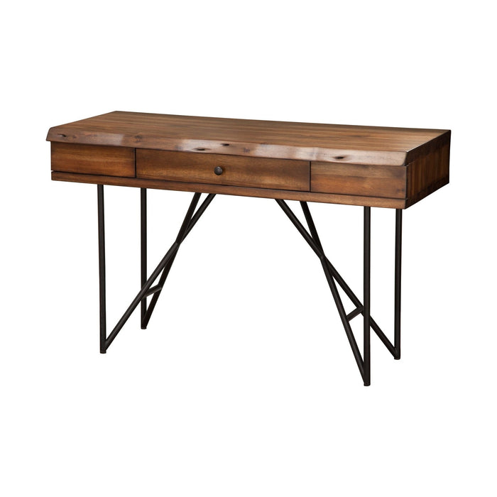 Alpine Furniture Live Edge Writing Desk, Light Walnut