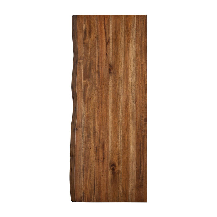 Alpine Furniture Live Edge Writing Desk, Light Walnut