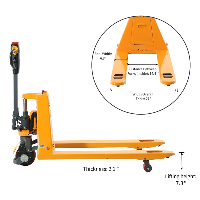 Xilin CBD15-NEW electric pallet jack dimensions and capacity diagram