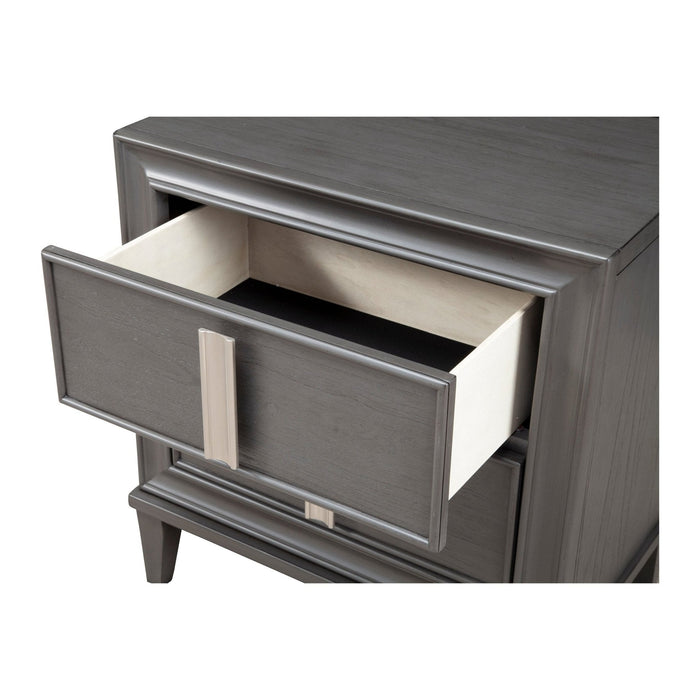 Alpine Furniture Lorraine Nightstand, Dark Grey