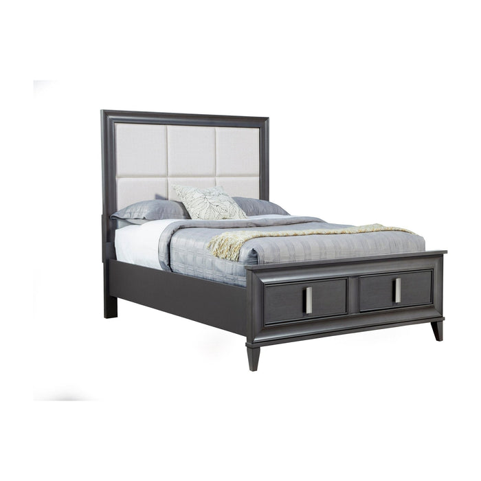 Alpine Furniture Lorraine Storage Bed, Dark Grey