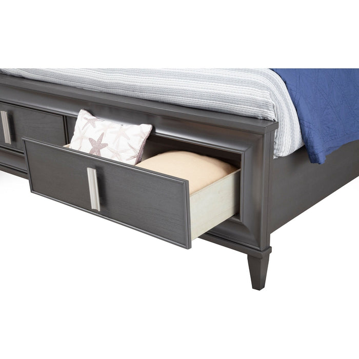 Alpine Furniture Lorraine Storage Bed, Dark Grey