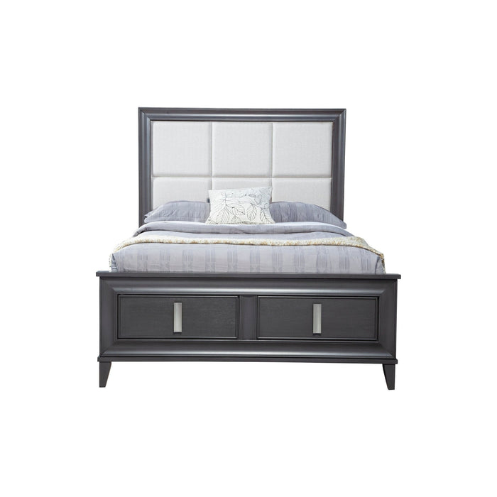 Alpine Furniture Lorraine Storage Bed, Dark Grey