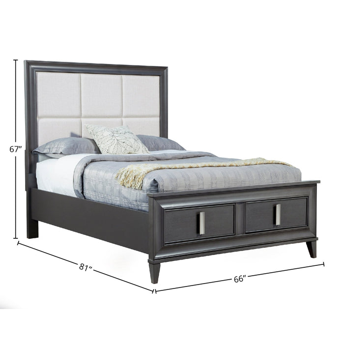Alpine Furniture Lorraine Storage Bed, Dark Grey