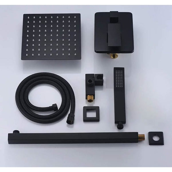 Cascada Showers Luxury 12" Square Wall Mounted Shower System, Dual Handle - Features