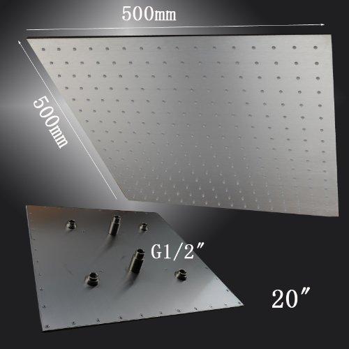 Cascada Showers 20" Stainless Steel Luxury Square LED Rain Bathroom Shower Head - Product Image 5