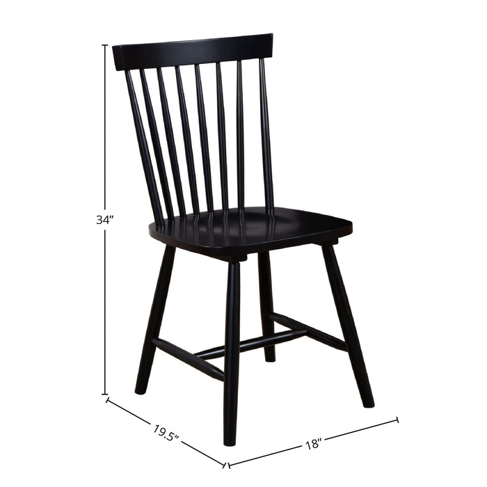 Alpine Furniture Lyra Set of 2 Windsor Chairs, Black