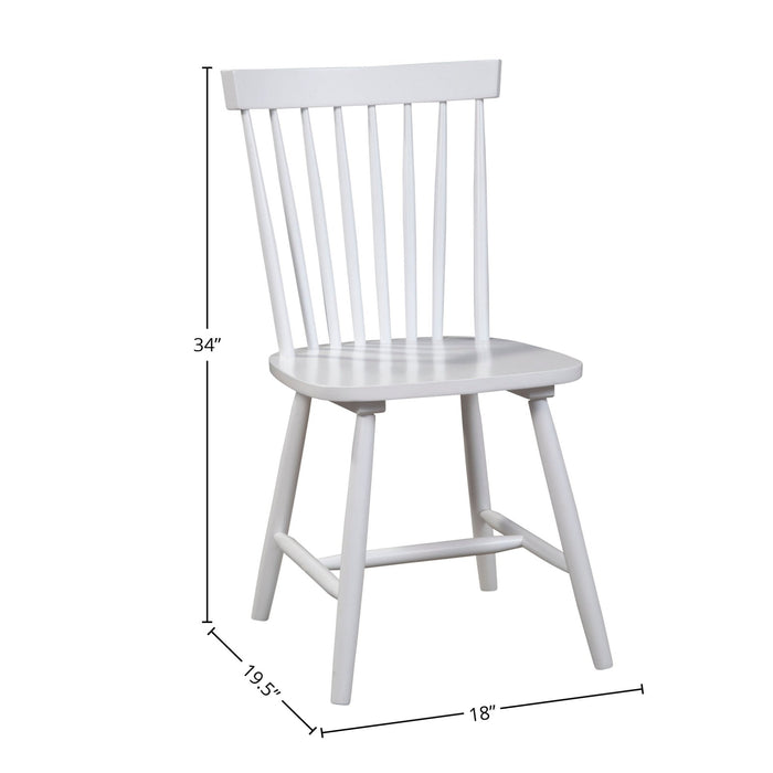 Alpine Furniture Lyra Set of 2 Windsor Chairs, White