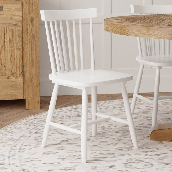 Alpine Furniture Lyra Set of 2 Windsor Chairs, White