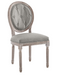 Modway Arise Vintage French Upholstered Fabric Dining Side Chair in Light Gray - Lifestyle View