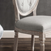 Modway Arise Vintage French Upholstered Fabric Dining Side Chair in Light Gray - Close-Up