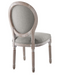 Modway Arise Vintage French Upholstered Fabric Dining Side Chair in Light Gray