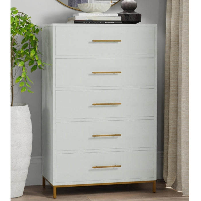 Alpine Furniture Madelyn Five Drawer Chest, White