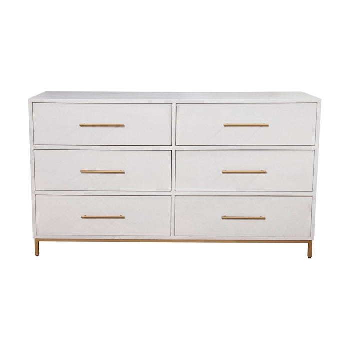 Alpine Furniture Madelyn Six Drawer Dresser, White