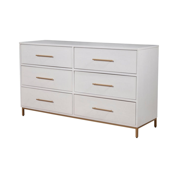 Alpine Furniture Madelyn Six Drawer Dresser, White