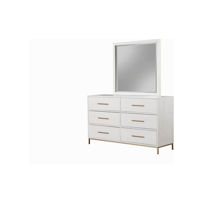 Alpine Furniture Madelyn Six Drawer Dresser, White