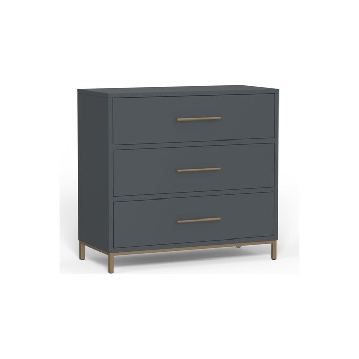 Alpine Furniture Madelyn Three Drawer Small Chest, Slate Gray