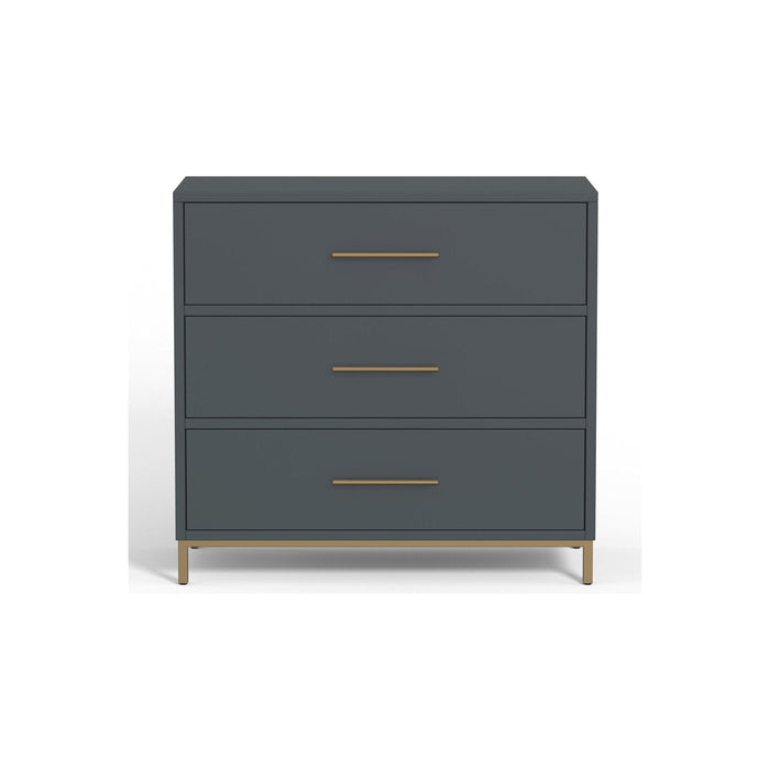 Alpine Furniture Madelyn Three Drawer Small Chest, Slate Gray