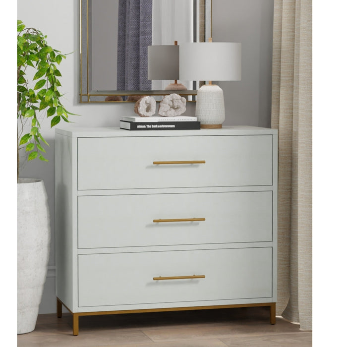 Alpine Furniture Madelyn Three Drawer Small Chest, White