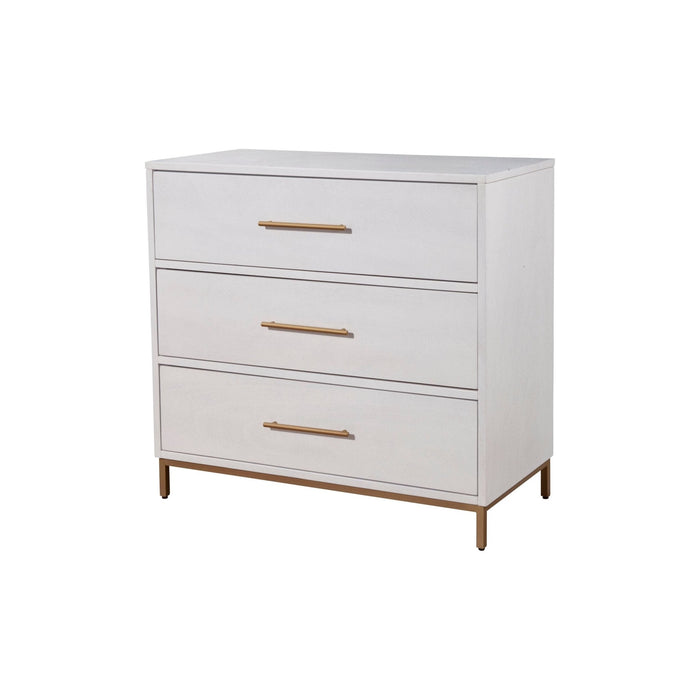 Alpine Furniture Madelyn Three Drawer Small Chest, White