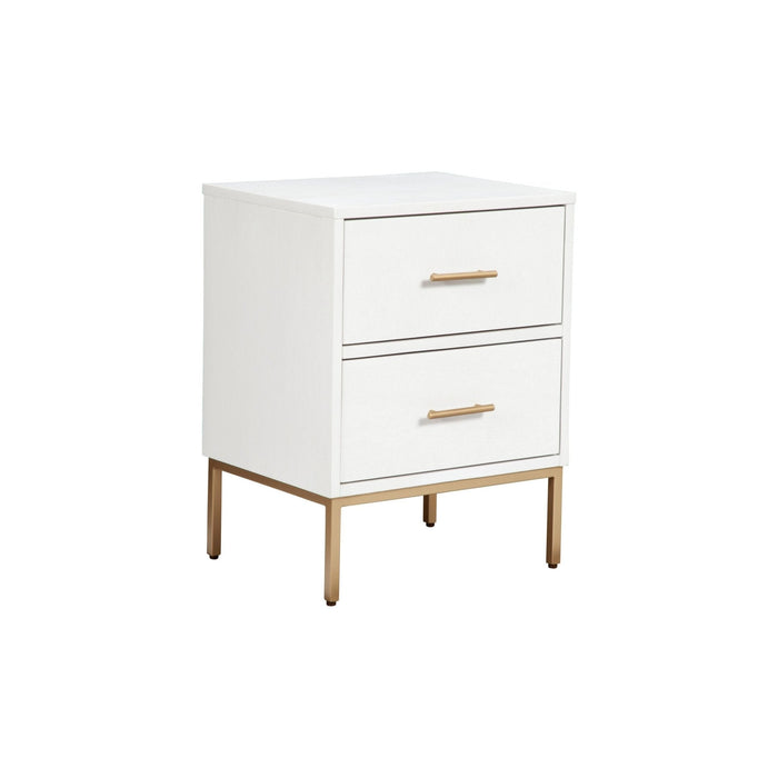 Alpine Furniture Madelyn Two Drawer Nightstand, White