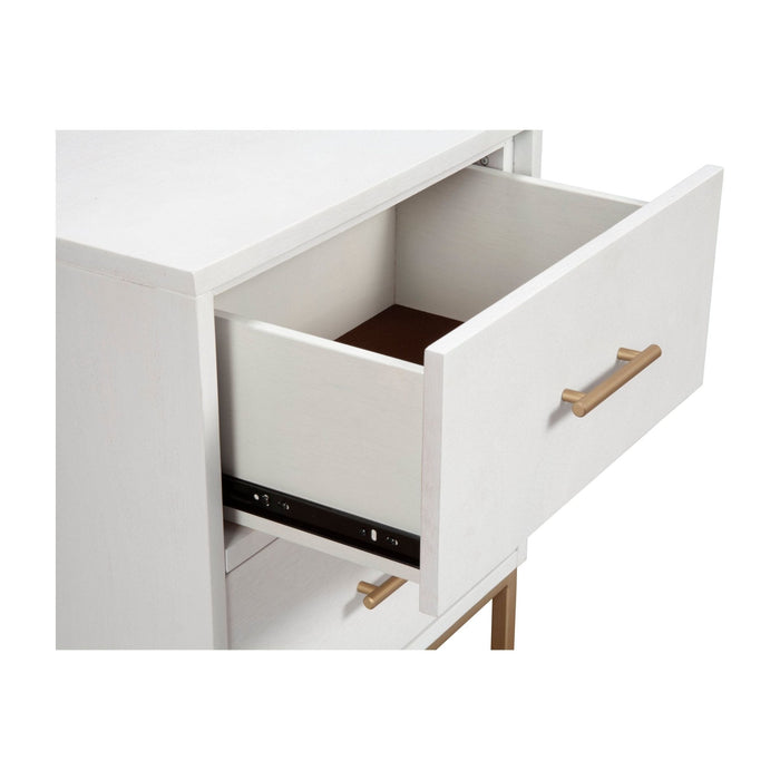 Alpine Furniture Madelyn Two Drawer Nightstand, White