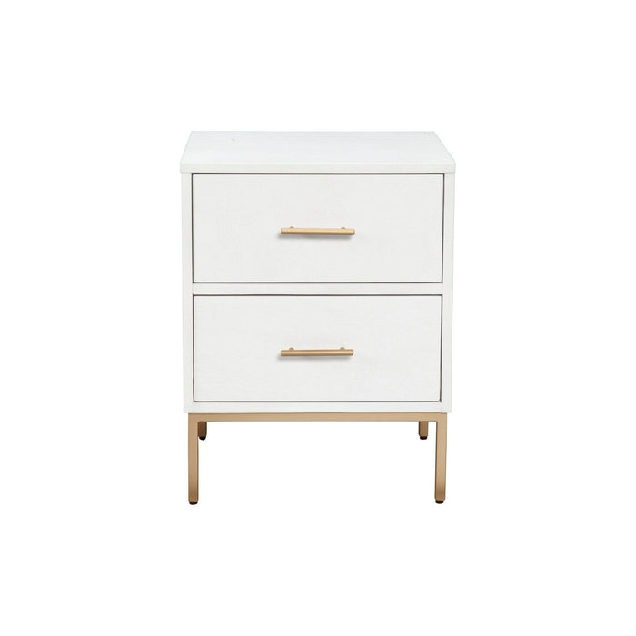 Alpine Furniture Madelyn Two Drawer Nightstand, White