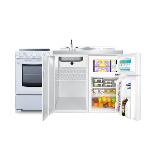 Summit 60" Wide All-in-One Kitchenette with Electric Range (ACK60ELSTW)