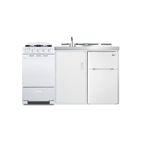 Summit 60" Wide All-in-One Kitchenette with Gas Range (ACK60GASW)