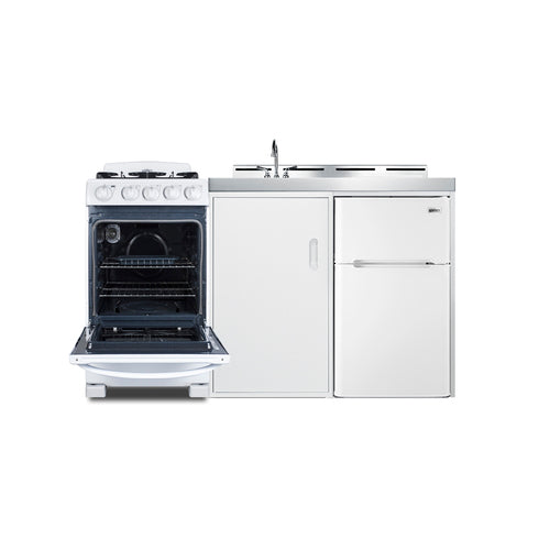 Summit 60" Wide All-in-One Kitchenette with Gas Range (ACK60GASW) view 2