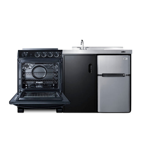 Summit 63" Wide All-in-One Kitchenette with Electric Range (ACK63ELSTB) view 6