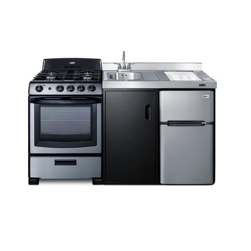 Summit 63" Wide All-in-One Kitchenette with Gas Range (ACK63GASBSS) view 5