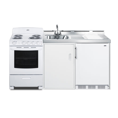Summit 72" Wide All-in-One Kitchenette with Electric Coil Range (ACK72COILW)