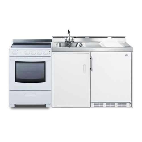 Summit 72" Wide All-in-One Kitchenette with Electric Range (ACK72ELSTW)
