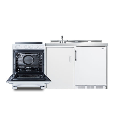 Summit 72" Wide All-in-One Kitchenette with Electric Range (ACK72ELSTW) view 5