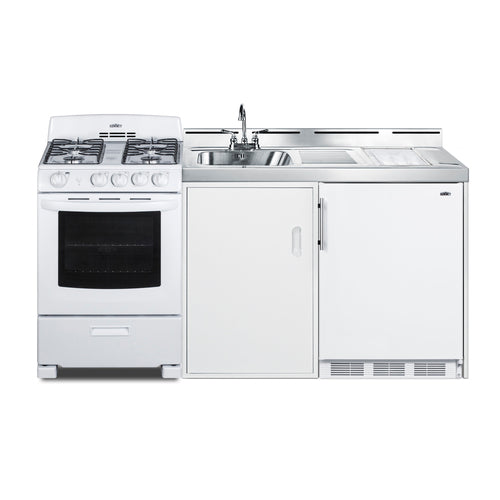Summit 72" Wide All-in-One Kitchenette with Gas Range (ACK72GASW) view 2