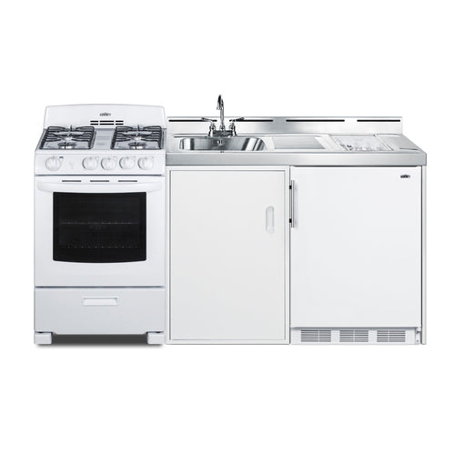 Summit 72" Wide All-in-One Kitchenette with Gas Range (ACK72GASW) view 3
