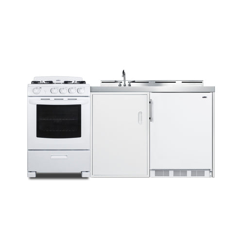 Summit 72" Wide All-in-One Kitchenette with Gas Range (ACK72GASW) view 4