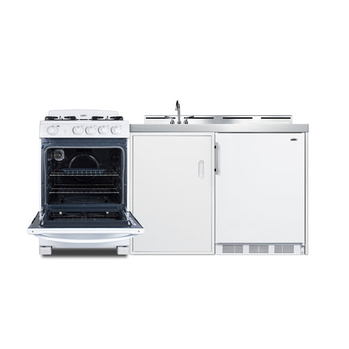 Summit 72" Wide All-in-One Kitchenette with Gas Range (ACK72GASW) view 5