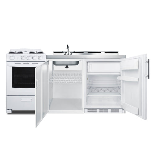 Summit 72" Wide All-in-One Kitchenette with Gas Range (ACK72GASW) view 6