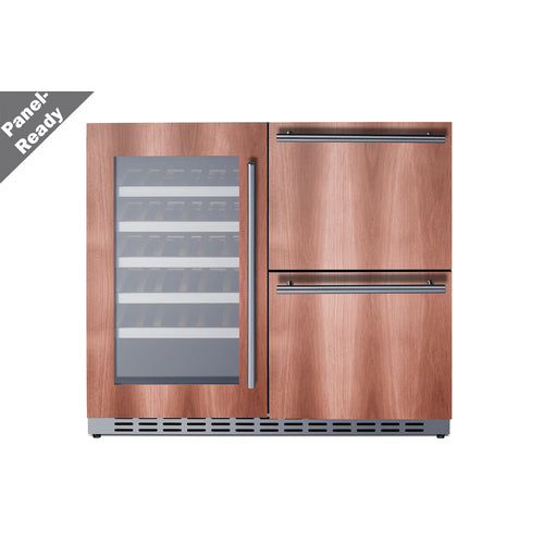 Summit 36" Wide Combination Wine Cellar & 2-Drawer Refrigerator , ADA Compliant (Panel Not Includ (ADRWC36PNR)