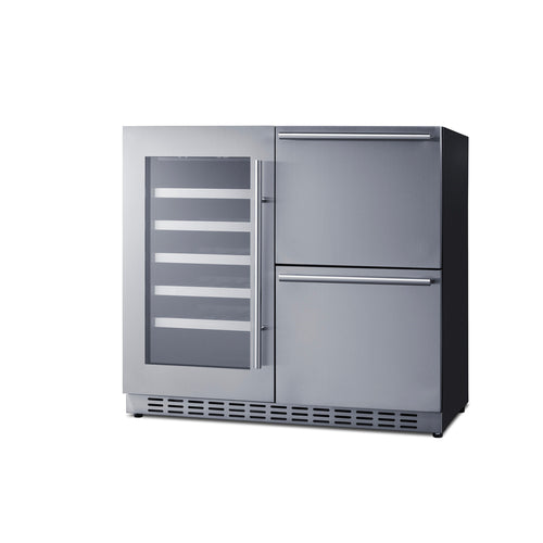 Summit 36" Wide Combination Wine Cellar & 2-Drawer Refrigerator, ADA Compliant (ADRWC36) view 4