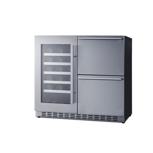 Summit 36" Wide Combination Wine Cellar & 2-Drawer Refrigerator, ADA Compliant (ADRWC36) view 5