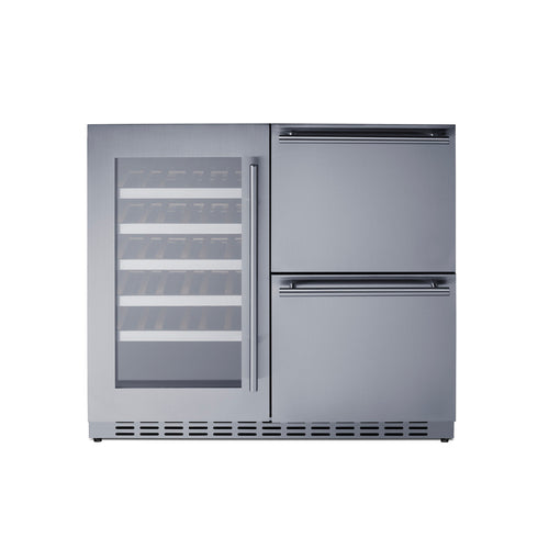 Summit 36" Wide Combination Wine Cellar & 2-Drawer Refrigerator, ADA Compliant (ADRWC36)