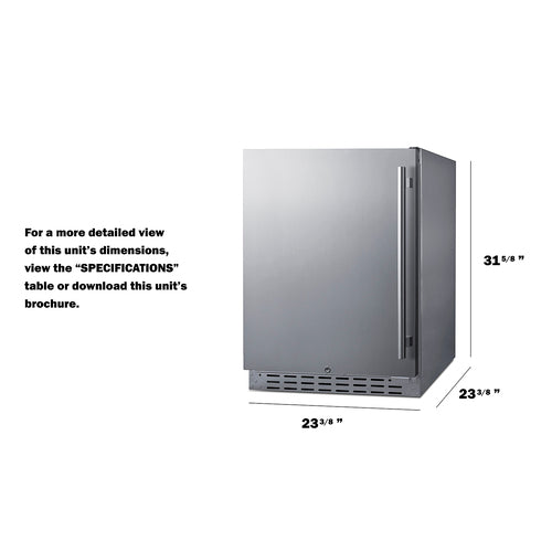 Summit 24" Built-In Outdoor Refrigerator, ADA Compliant (AL55OSCSSLHD) view 6