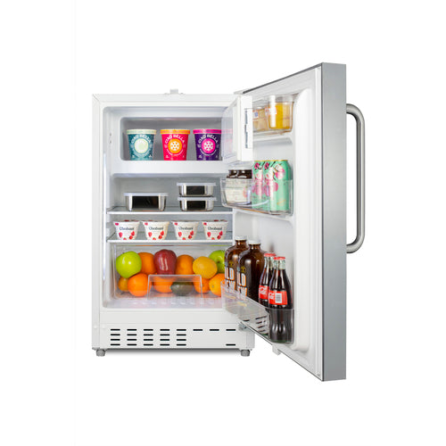 Summit 21" Wide Built-in Refrigerator-Freezer, ADA Compliant — Left Hand Door hinge (ALRF48SSTBLHD) view 4