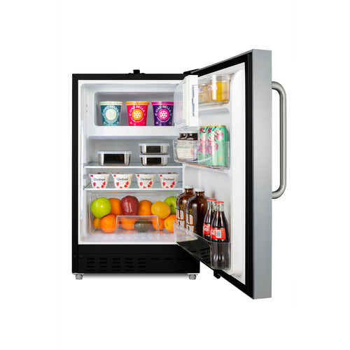 Summit 21" Wide Built-in Refrigerator-Freezer, ADA Compliant — Left Hand Door hinge (ALRF49BSSTBLHD) view 5