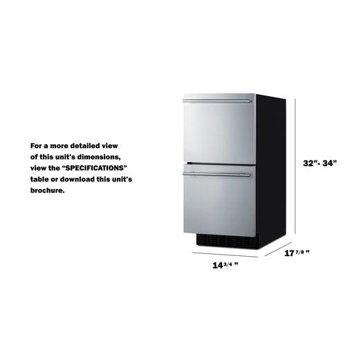 Summit 15" Wide 2-Drawer All-Refrigerator, ADA Compliant (ASDR1524) view 6